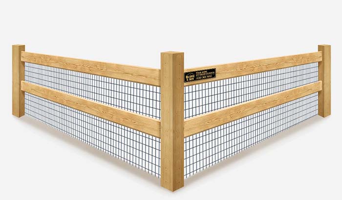 Wire Mesh 2 Rail Farm Fence - Lufkin Texas