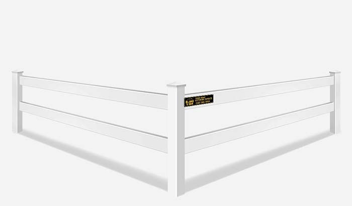 Vinyl 2 Rail Farm Fence - Lufkin Texas