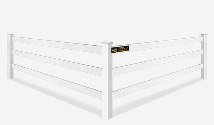 Vinyl 3 Rail Farm Fence - Lufkin Texas