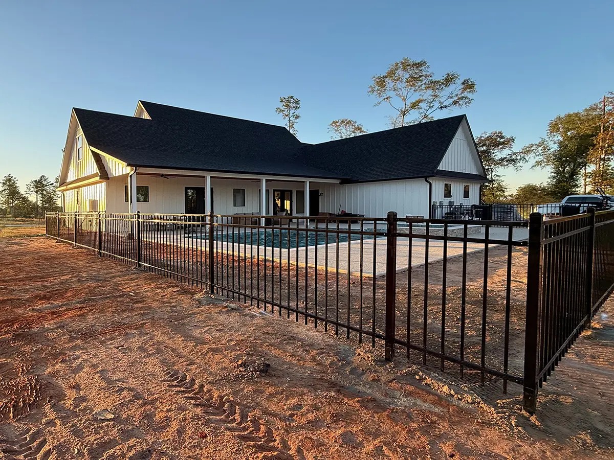 Black Aluminum Fence with Pool Enclosure