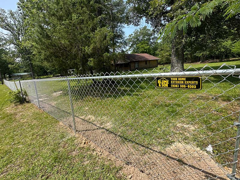 Galvanized 4' chain link fence for residential property in Lufkin Texas