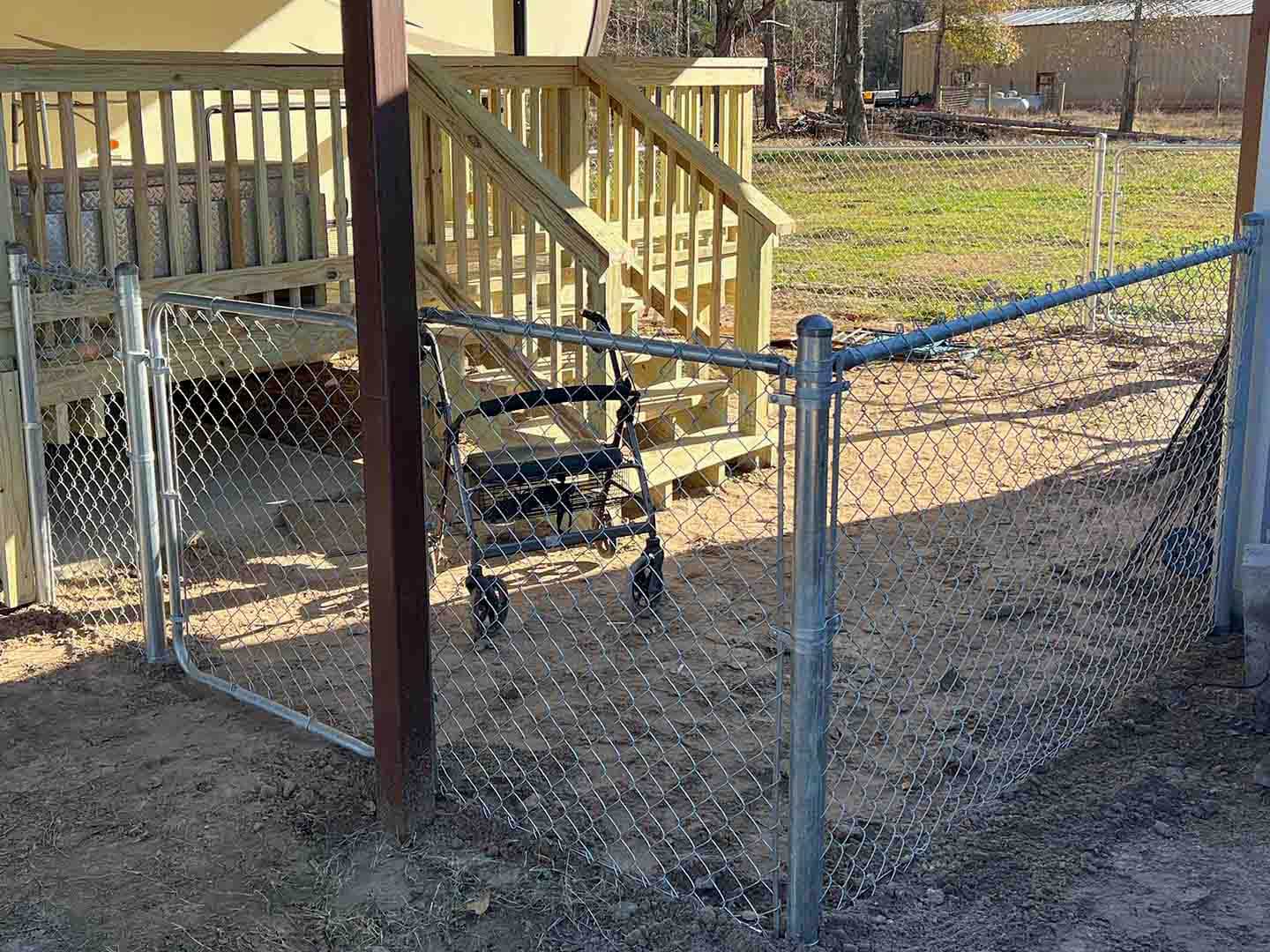 Galvanized chain link fence for residential property in Lufkin TX