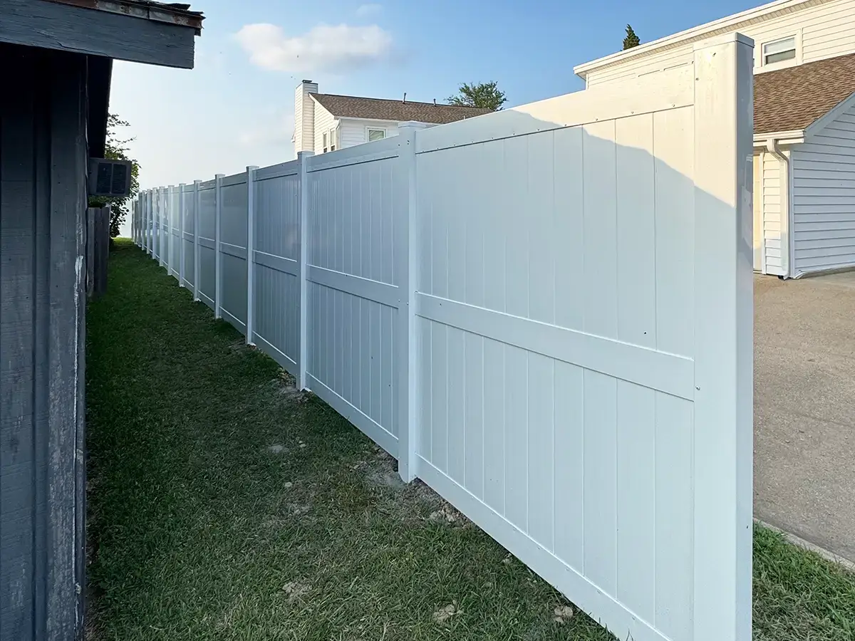 6-Foot White Vinyl Privacy Fence Residential